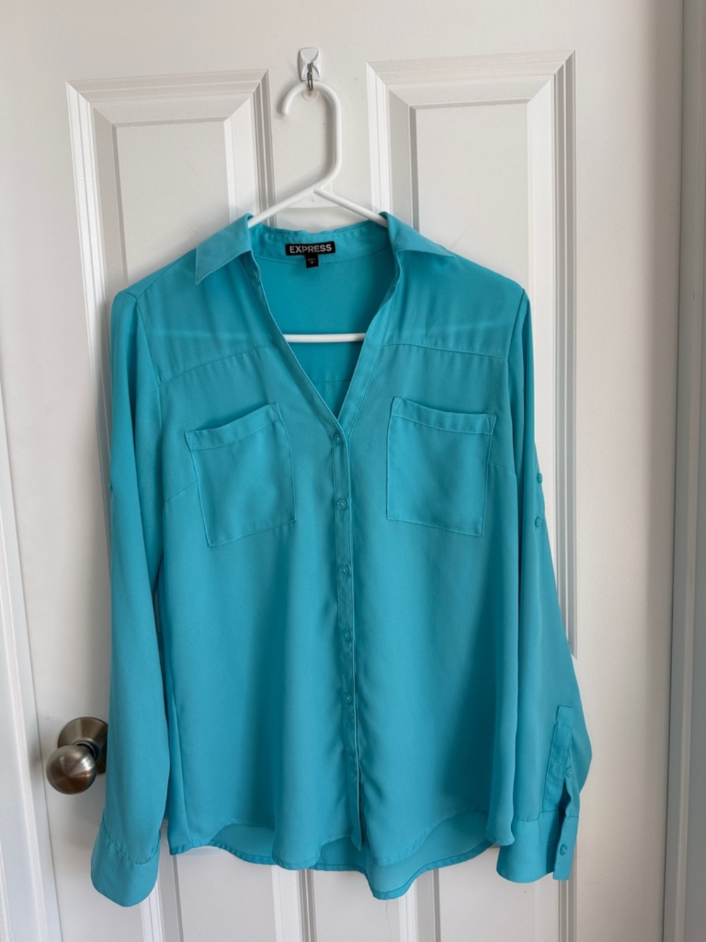 Express Turquoise Button-Down Shirt